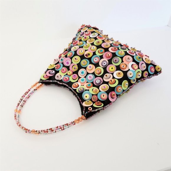 Lively Colorful Sequined Hand Purse Clutch Bag - Picture 2 of 7